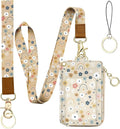 bolimoss Floral Lanyard Wallet & ID Badge Holder 2-in-1, Cute Women Badge Holder by BOLIMOSS