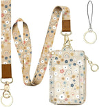 bolimoss Floral Lanyard Wallet & ID Badge Holder 2-in-1, Cute Women Badge Holder by BOLIMOSS