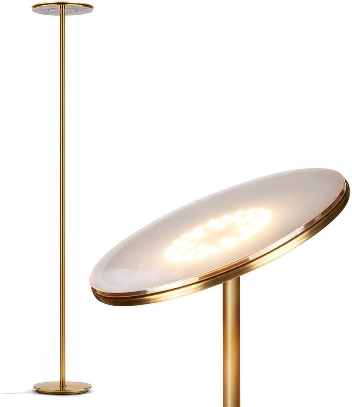Brightech Sky LED Floor lamp, Torchiere Super Bright Floor Lamp for Living Ro...