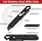 BIBURY 2 Pack Utility Knife, Heave Duty Full Stainless Steel Retractable Box - Image 2