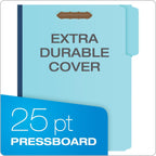 Pendaflex Globe Weis Pressboard Fastener Folders, Letter Size, Light Blue, 1" Expansion, 1/3 Cut, 25/BX (615F21-3BLU)