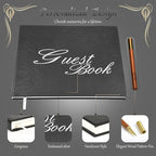 Black Leather Wedding Guest Book, Polaroid Guest Book - Image 5