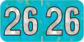 2026 Chart Stickers, Holographic Aqua, End Tab, 3/4 x 1-1/2, 500/Roll | Doctor Stuff 26 Year Stickers & Labels, Permanent-Adhesive USA Made to Stay Put for the Life of the Chart