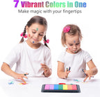 CraftyManor 7 Rainbow Colors Washable Stamp Pad Finger Paint, Latex Foam - Image 4