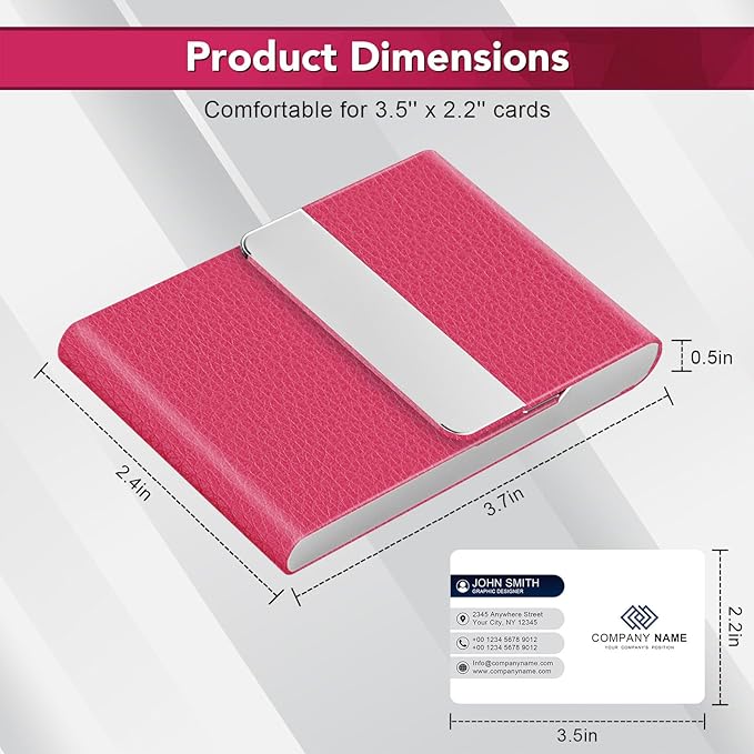 Business Card Holder with Ultra Slim Design, Business Card Case with Premium PU - Image 6