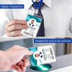 100 Pcs Clear Vertical Badge Id Card and 100 Pcs Lanyard, Reusable Lanyards - Image 5