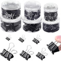 208 PCS Binder Clips Assorted Sizes – 0.6"-2" Black Metal Paper Clamps by Unknown