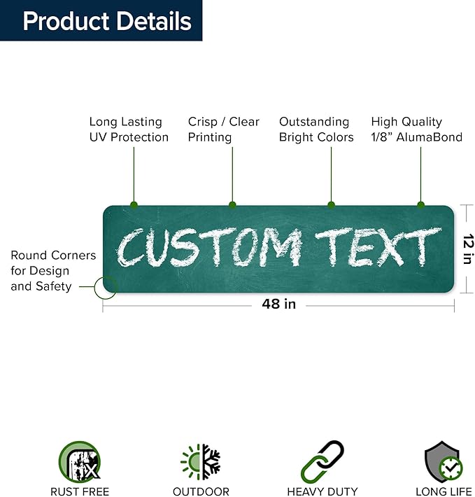 Custom Sign, Custom Street Sign, 11 Font Colors, 13 Font Styles, 4 Hole Options - Image 6