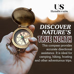 Be Strong and Courageous, Do Not Be Afraid Brass Engraved Compass - Image 3