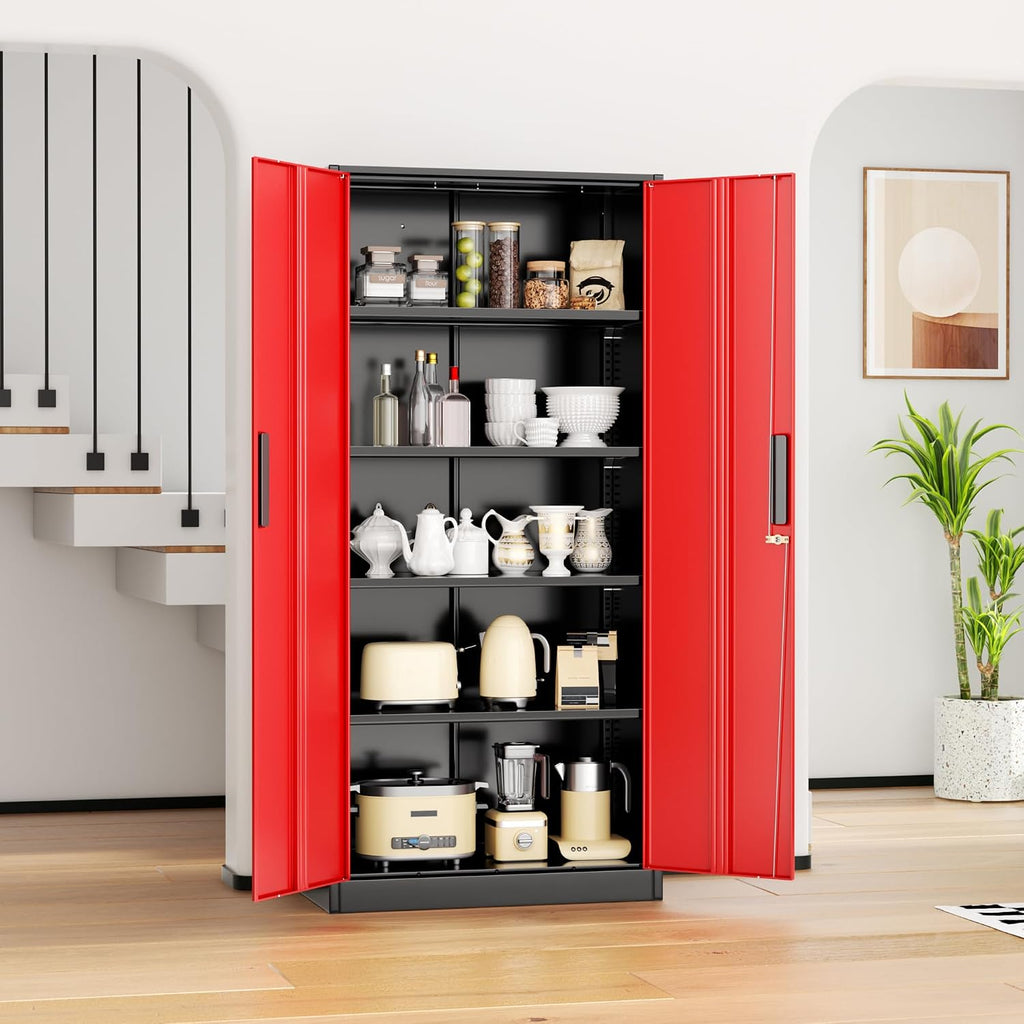 intergraet metal storage cabinet with adjustable shelves, garage, view 9