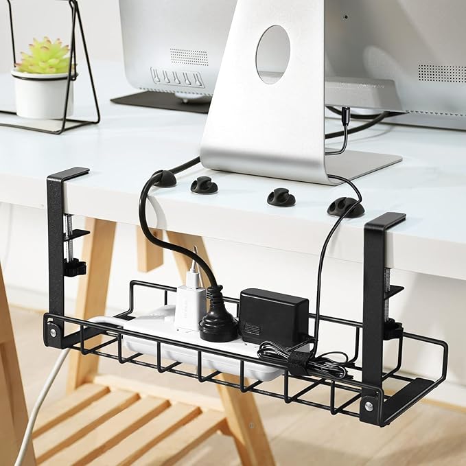 Under Desk Cable Management Tray, Xpatee Upgraded Wire Management No Drill No - Image 6