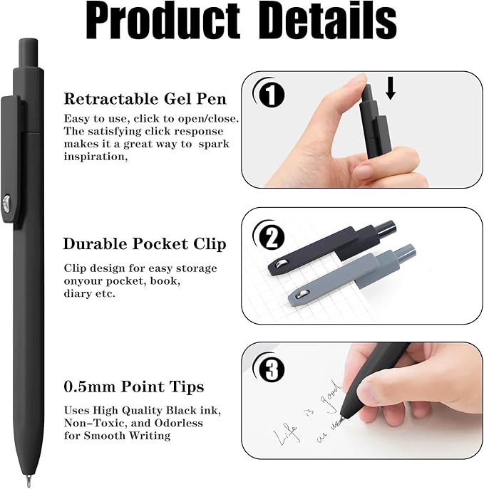Piochoo Gel Pens, Note Taking, School Supplies, Cute Office Pens - Image 3