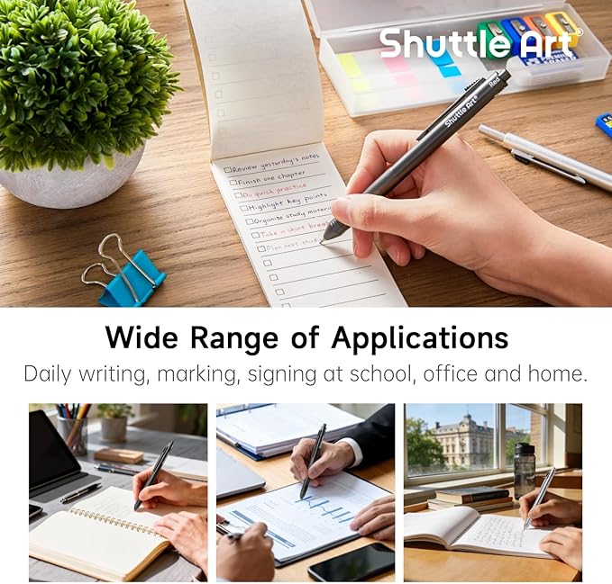 Shuttle Art 4 in 1 Multicolor Pen, 2 Pack Retractable Ballpoint Pens - Image 6