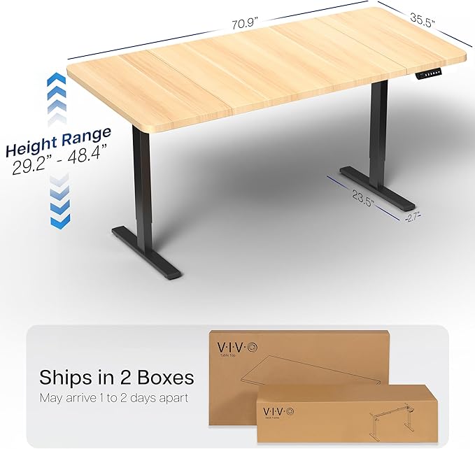 VIVO Electric 71 x 36 in Standing Desk, Memory Height Adjustment, 1B Series - Image 3