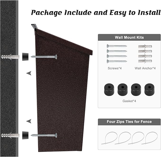 KYODOLED Wall-Mount Mailbox, Large Capacity Mail Box, Galvanized Steel - Image 4