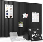 Smarpau Large Cork Board for Walls, 12 Pack Slat Felt Wall Tiles by Smarpau