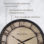 Presentime & Co 13" Farmhouse Series Wall Clock, Quartz Movement, Shiplap Style - Image 3