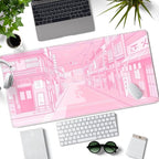 Pink Desk Mat Tokyo Street Desk Mat Anime Japanese Mouse Pad XL Kawaii Large - Image 2