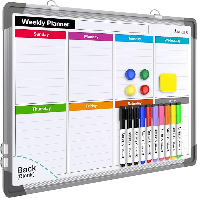 Small Weekly Calendar Dry Erase Whiteboard by ABERLLS