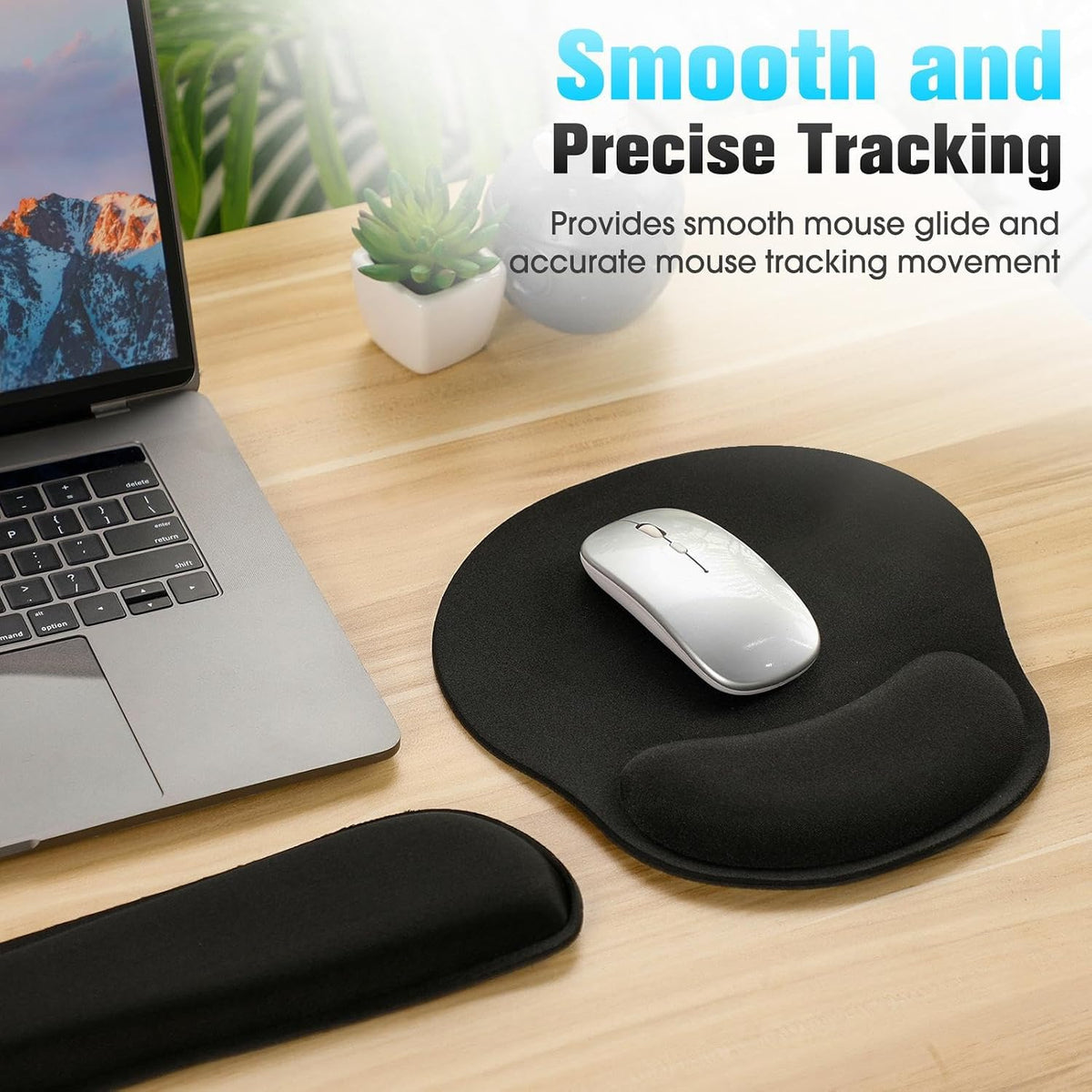 Yunsailing 12 Pcs Ergonomic Mouse Pad and Keyboard with Wrist Support Set Arm...