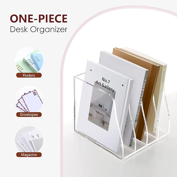 SANRUI Acrylic File Organizer, Compact Desk Organizer - Image 4