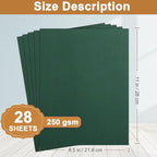 Silunkia 28 Sheets Dark Green Cardstock 8.5 x 11 Craft Paper, 92lb Heavyweight - Image 2