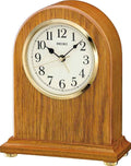 seiko qxe031b wooden mantel alarm clock, white, modern, main product view