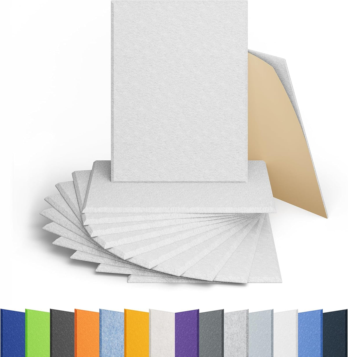 Amantech 12 Pack Acoustic Panels Self Adhesive Sound Proof Foam, High Density