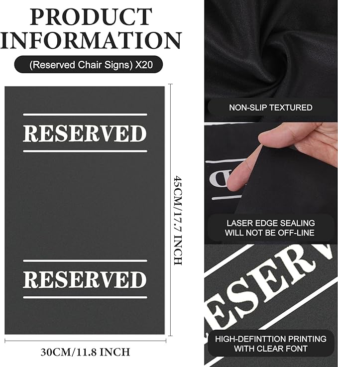 20 Pcs Reserved Chair Signs Cloth Church Placeholder Reserved Pew Signs Chair - Image 2