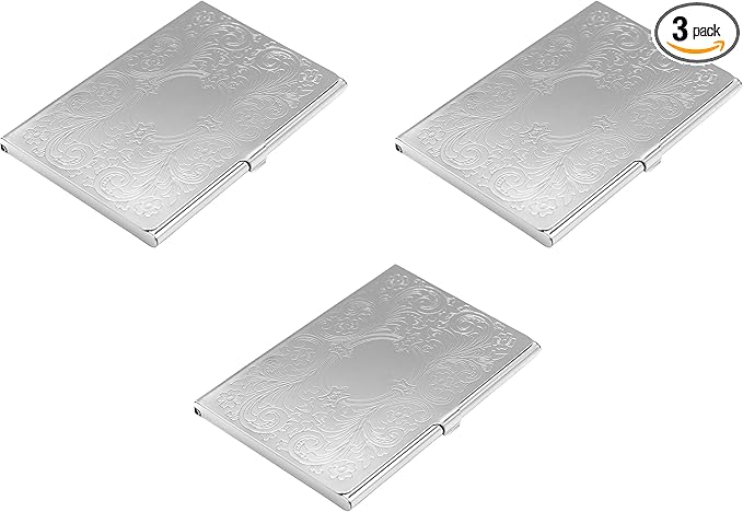 Stephanie Imports Set of 3 Slim & Minimalist Metal Business Card Holder Unisex by Stephanie+Imports