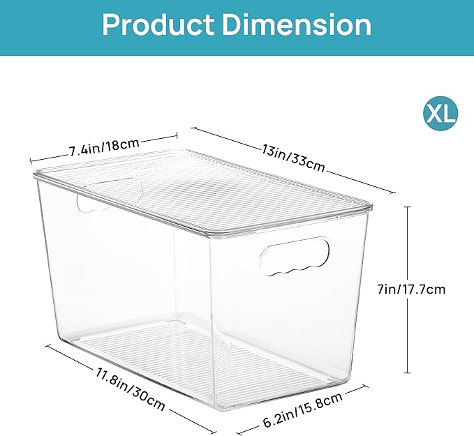 Vtopmart 6 Pack Clear Stackable Storage Bins - Image 2