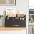 WISUCART Bamboo Mail Organizer Countertop Wood Desk Organizer Drawer Tabletop by WISUCART