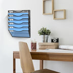Wall File Organizer, 6 Tier Hanging File Folder Mail Organizer, Vertical Mesh - Image 4