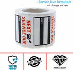 Oil Change Service Reminder Stickers - 300 Pcs 2x2 Black, Next Service Due Roll, Removable Vinyl Peel & Write, No Residue Car Sticker (1)