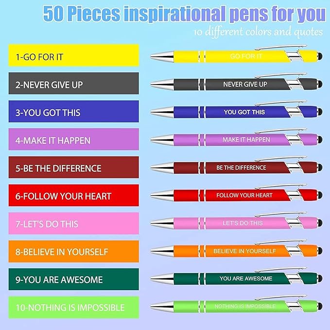 Greengines 50 Pcs Inspirational Pens - Image 3