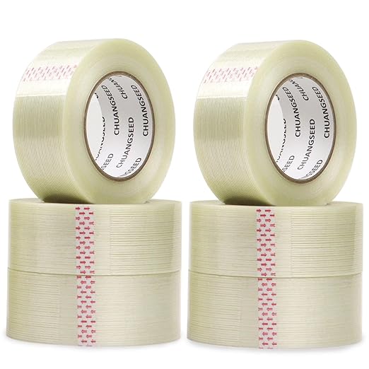 CHUANGSEED 6-Pack Mono Filament Strapping Tape 6.2mil x 2Inch x 60yds Commodity - Image 6