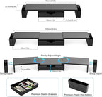 Spacrea Metal Desk Organizers and Accessories, Dual Monitor Stand Riser - Image 5