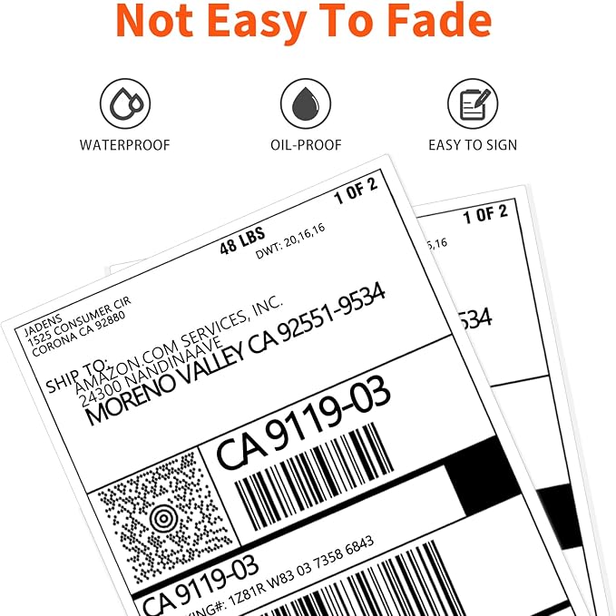 JADENS Direct Thermal Shipping Label, 4x6-350 Labels, Commercial Grade - Image 4