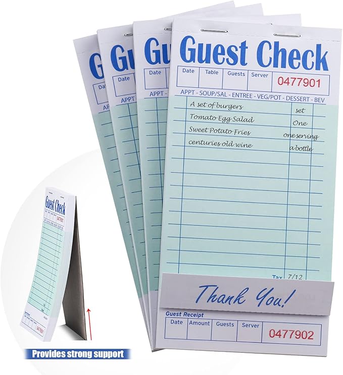 Batrical Guest Checks Server Note Pads 1000 Sheets Waitress Notepad - Image 4