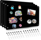 4 Pack Black Magnetic Board, 17.5" x 11.4" Magnet Bulletin Board to Display by HYHOSHI