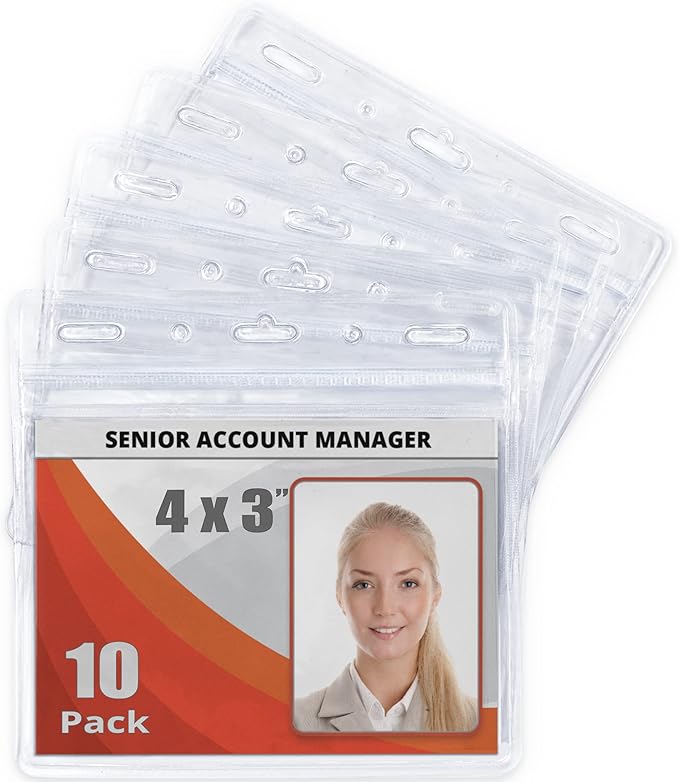 Mifflin-USA Card Protector Quick Load Horizontal No Zipper Name ID Badge Holder… by MIFFLIN