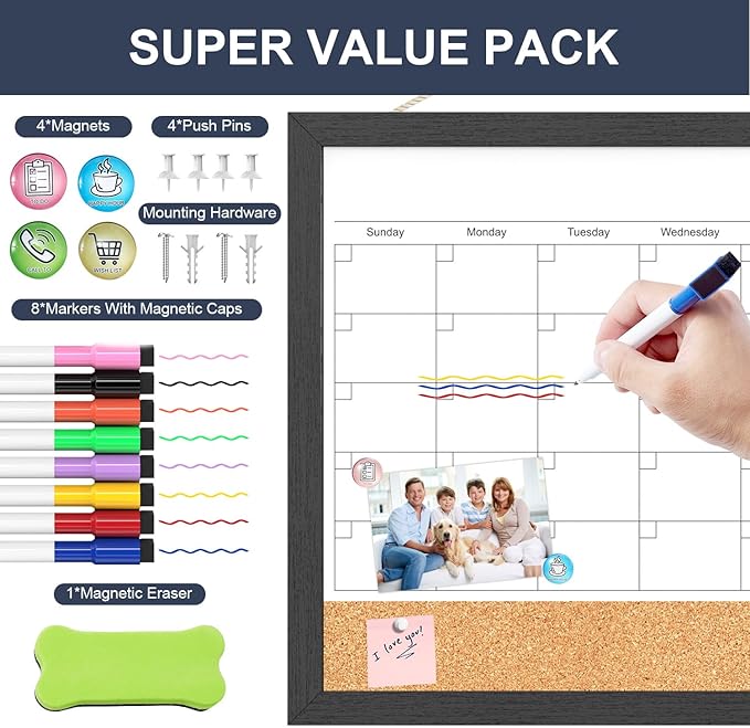 Dry Erase Calendar for Wall, 18x24 Inches Calendar Whiteboard for Wall - Image 5