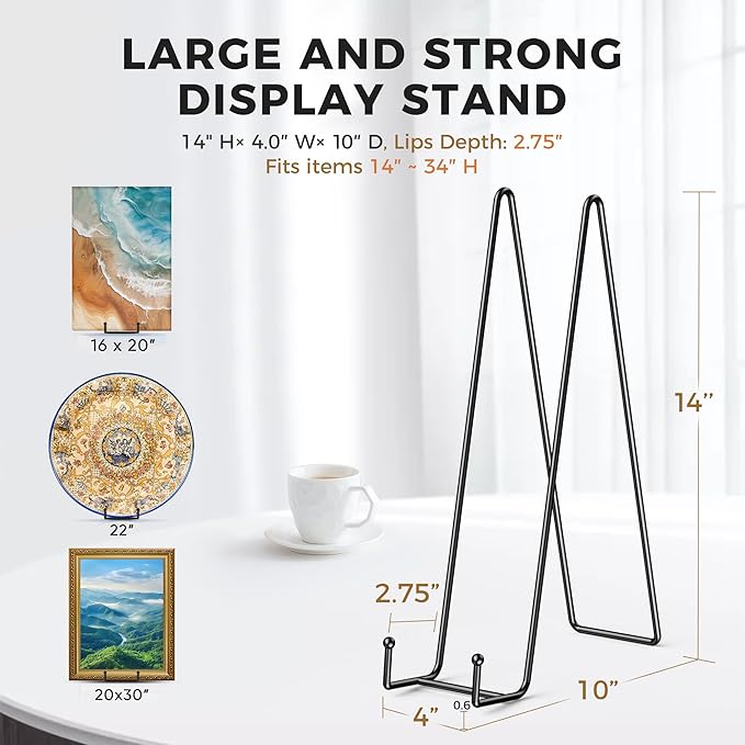 TR-LIFE 14 Inch Black Metal Plate Stand - Image 3