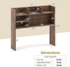 Tangkula Desktop Bookshelf for Computer Up to 32”, 37” Countertop Storage Hutch - Image 3