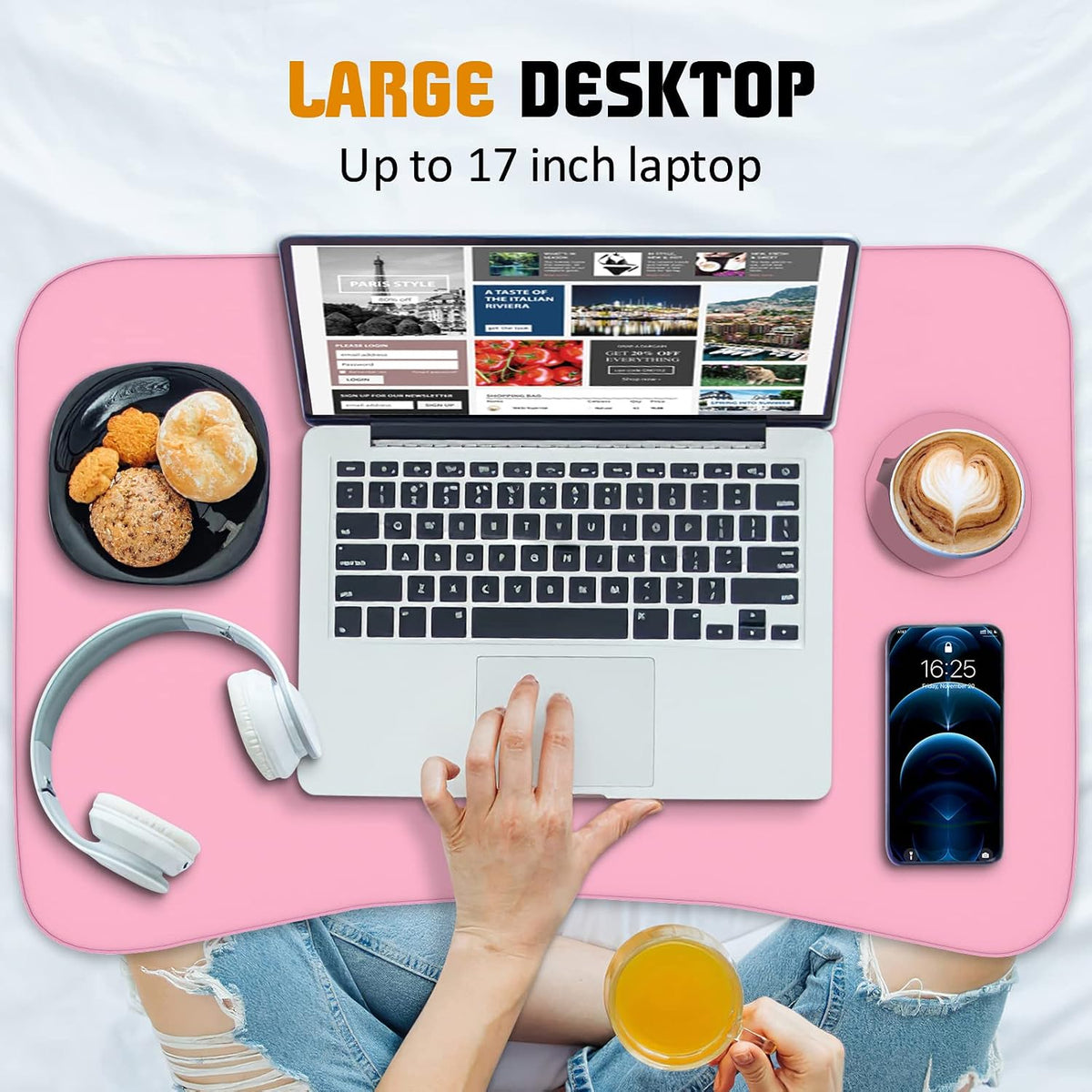 Fayquaze Lap Laptop Desk, Portable Foldable Laptop Bed Table with Storage Dra...