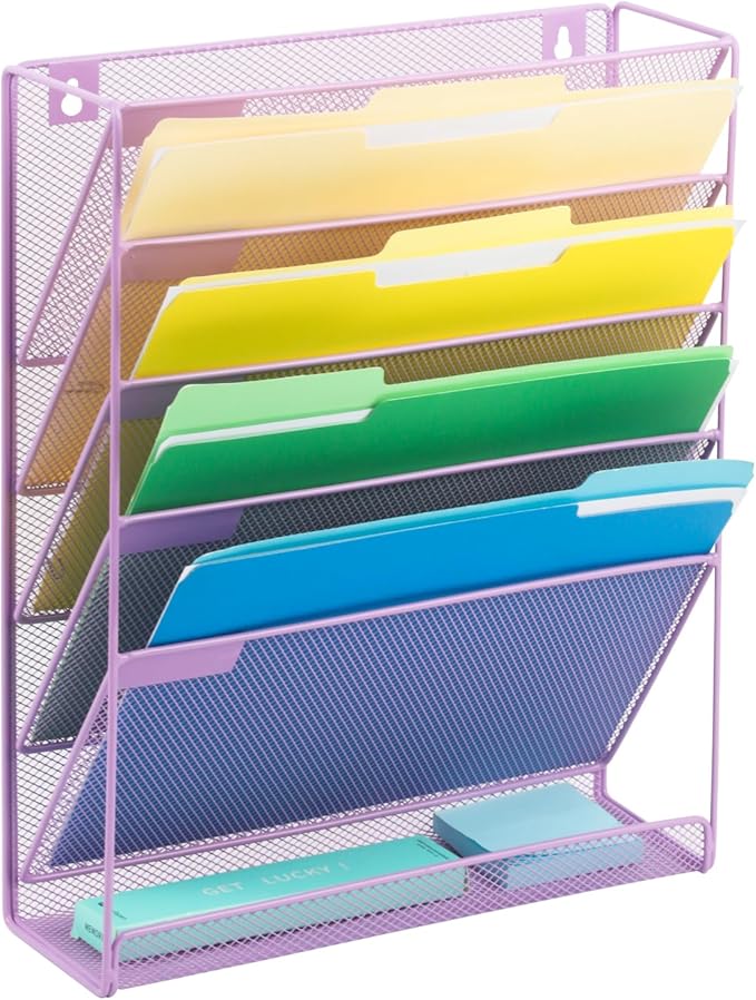 EASEPRES Desk File Organizer Mesh 6 Tier, Hanging Wall Mount Document - Image 8