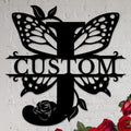 Personalized Custom Letter Name metal Signs, Custom Black Letter Monogram Wall by Casebrick