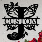 Personalized Custom Letter Name metal Signs, Custom Black Letter Monogram Wall by Casebrick