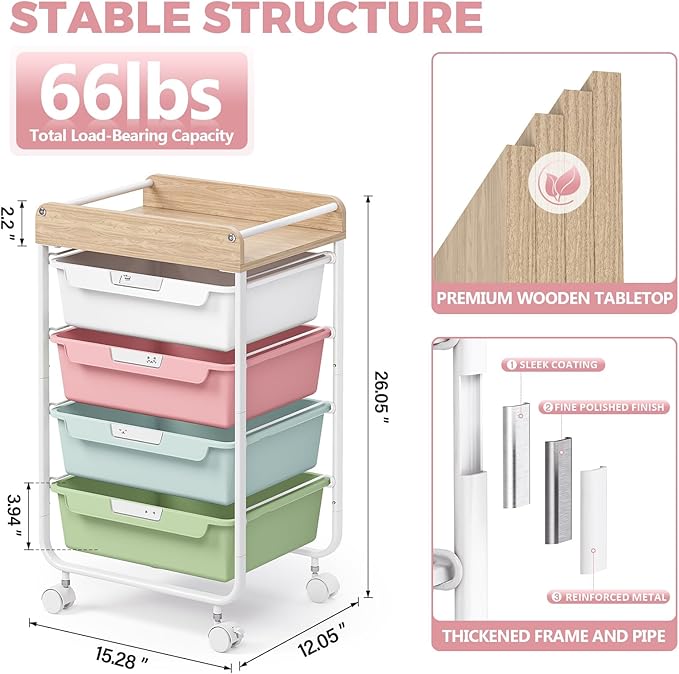Rolling Storage Utility Cart - Image 3