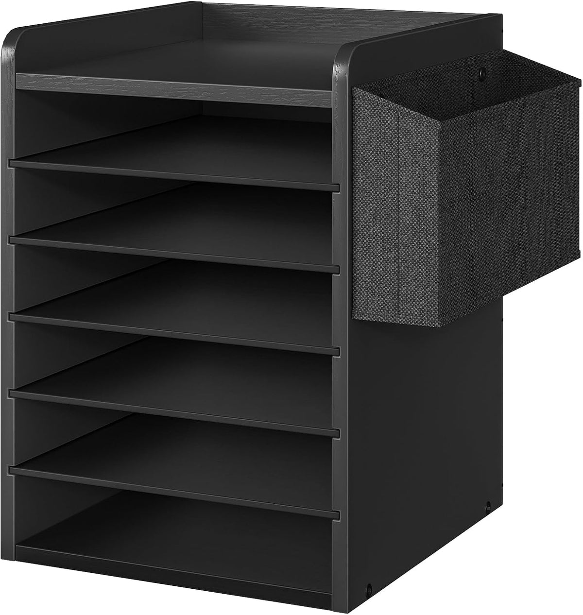 HOOBRO Adjustable Countertop Mail Sorter, 6 Tier Wooden Paper Organizer